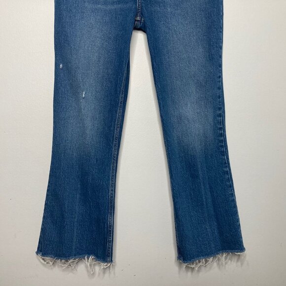 Abercrombie & Fitch Jeans Women 27 Blue Kick Flare Crop High Rise 70s Button Fly - Picture 5 of 9